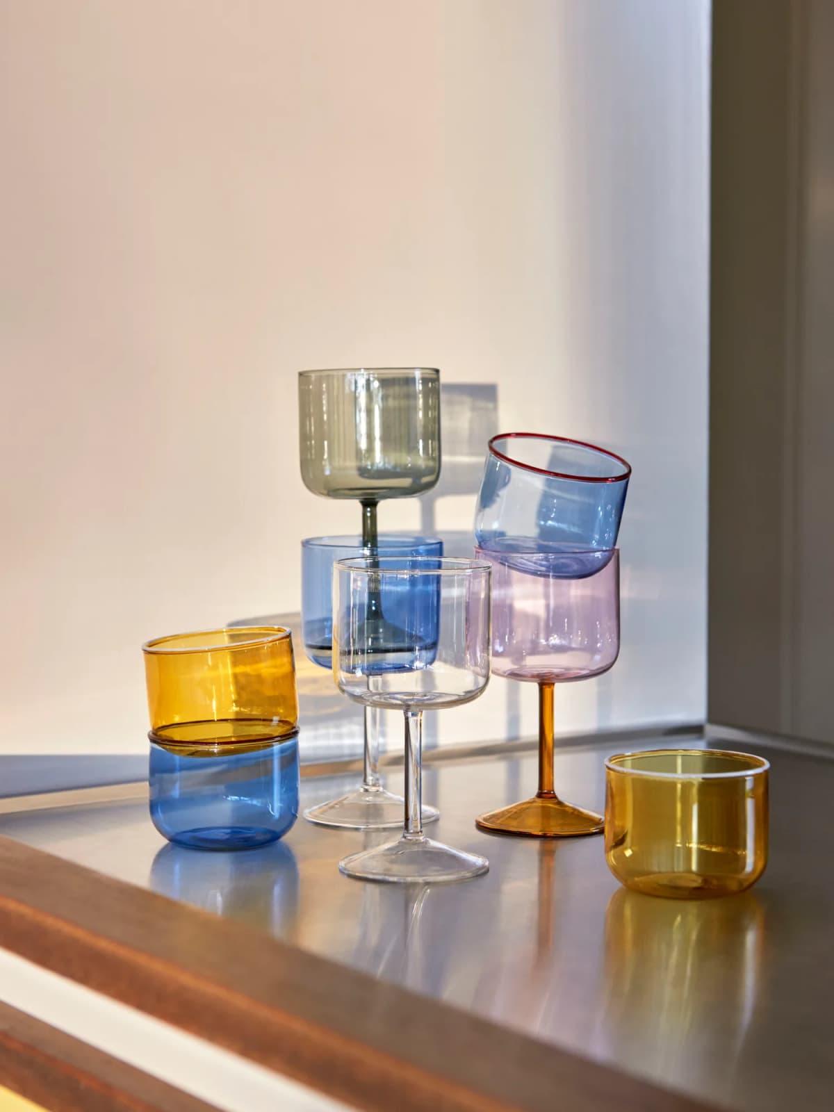 Verres à vin Tint Rose/Jaune